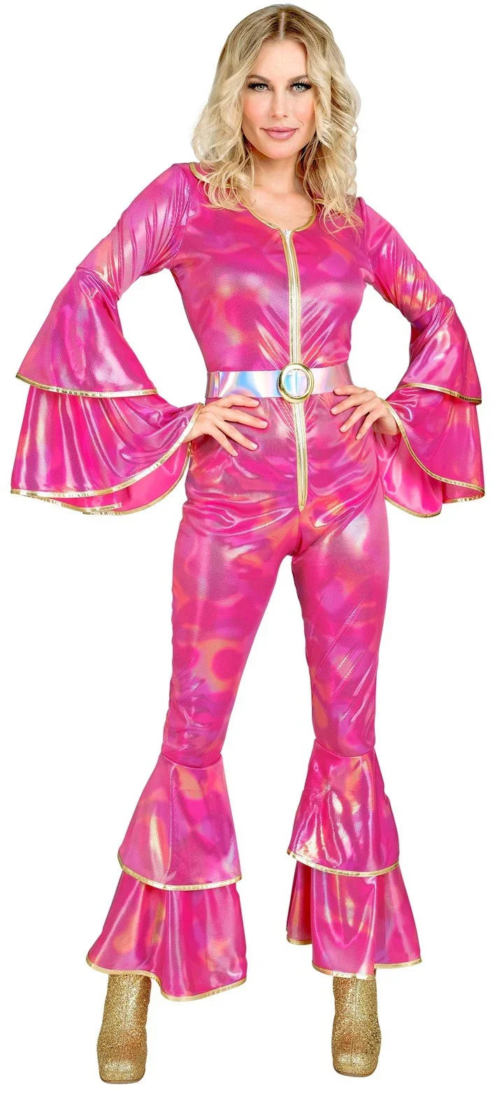 Disfraz de Cantante Disco Años 70 Rosa para Mujer Abba Widmann